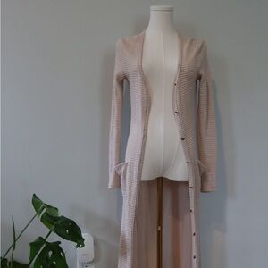 Anthropologie Elegant Pink Longline Cardigan Sweater